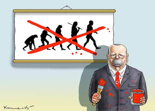 Cartoon: Erdogan verbietet Evolution (medium) by marian kamensky tagged erdogan,verbietet,evolution,erdogan,verbietet,evolution