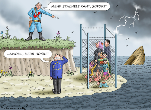 Cartoon: FASCHISTISCHE DIKTATUR (medium) by marian kamensky tagged faschist,höcke,droht,dem,verfassungsschutz,afd,faschist,höcke,droht,dem,verfassungsschutz,afd