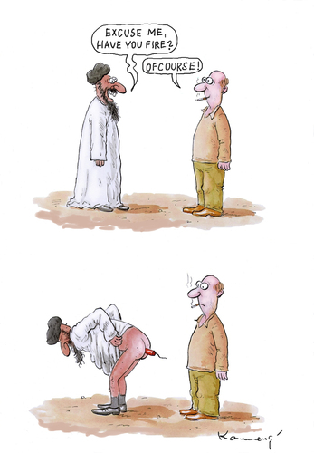 Cartoon: Fire (medium) by marian kamensky tagged unsicherheit,terror,welt,dritte,integration,alkhaida,terror,unsicherheit,integration,dritte welt,terroristen,dritte,welt