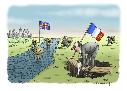 Cartoon: Francois Hollandes Kapitalflucht (medium) by marian kamensky tagged francois,hollande,kapitalflucht,nach,england,milliarden,loch,francois hollande,england,milliarden,francois,hollande