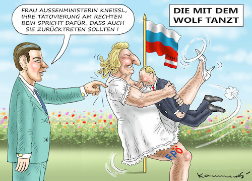 Cartoon: FRAU KNEISSL WILL BLEIBEN (medium) by marian kamensky tagged kkk,monarchie,babis,strache,kurz,orban,kopftuchverbot,populismus,kazsynski,ungarn,pressefreiheit,juncker,soros,kneissl,kaczinski,ibiza,kkk,monarchie,babis,strache,kurz,orban,kopftuchverbot,populismus,kazsynski,ungarn,pressefreiheit,juncker,soros,kneissl,kaczinski,ibiza