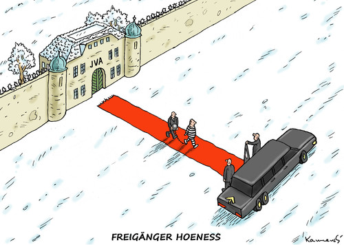 Cartoon: FREIGÄNGER HOENESS (medium) by marian kamensky tagged freigänger,hoeness,fc,bayern,landsberg,freigänger,hoeness,fc,bayern,landsberg