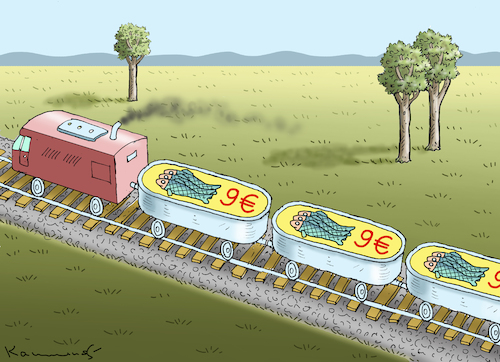 Cartoon: FROHEN URLAUB! (medium) by marian kamensky tagged neun,euro,ticket,neun,euro,ticket