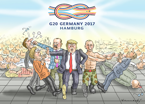 Cartoon: G20 IN HAMBURG (medium) by marian kamensky tagged g20,in,hamburg,g20,in,hamburg