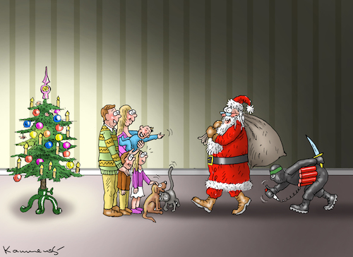 Cartoon: GEFÄHRLICHE WEIHNACHTEN (medium) by marian kamensky tagged hamas,greift,israel,an,gefährliche,weihnachten,hamas,greift,israel,an,gefährliche,weihnachten