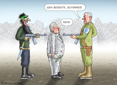 Cartoon: GUTERRES WILL BLEIBEN (medium) by marian kamensky tagged guterres,will,bleiben,libanon,hisbollah,israel,guterres,will,bleiben,libanon,hisbollah,israel