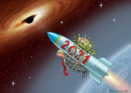 Cartoon: HAPPY NEW YEAR 2021 ! (medium) by marian kamensky tagged us,wahlen,joe,biden,trump,corona,bob,woodward,harris,pence,us,wahlen,joe,biden,trump,corona,bob,woodward,harris,pence