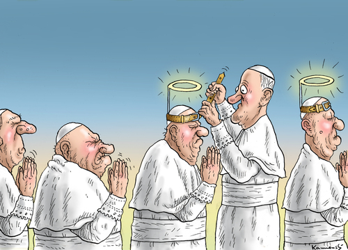 Cartoon: Heilige Bimbams (medium) by marian kamensky tagged johannes,paul,der,zweite,saulus,paulus,bibel,heiligsprechung,johannes,paul,der,zweite,saulus,paulus,bibel,heiligsprechung