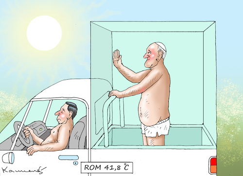 Cartoon: HEILIGE HITZE (medium) by marian kamensky tagged heilige,hitze,heilige,hitze