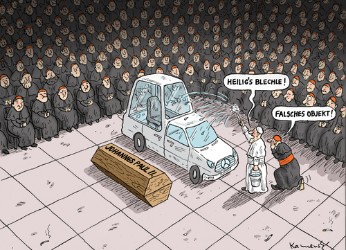 Cartoon: Heiligung von Johannes Paul II (medium) by marian kamensky tagged johannes,paul,der,zweite,saulus,paulus,bivel,heiligsprechung,papst,franziskus,meniskus,johannes,paul,der,zweite,saulus,paulus,bivel,heiligsprechung,papst,franziskus,meniskus