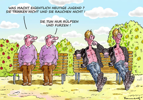 Cartoon: HEUTIGE JUGEND (medium) by marian kamensky tagged heutige,jugend,heutige,jugend