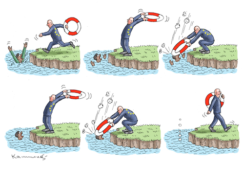 Cartoon: HILFSBEREITE EU (medium) by marian kamensky tagged migration,eu,afrika,migration,eu,afrika