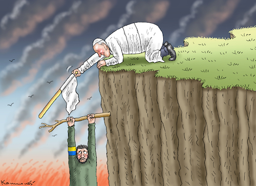 Cartoon: HILFSBEREITER PAPST (medium) by marian kamensky tagged bundeswehr,super,gau,taurus,putin,ukraine,krieg,hilfsbereiter,papst,bundeswehr,super,gau,taurus,putin,ukraine,krieg,hilfsbereiter,papst