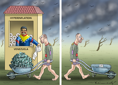 Cartoon: HYPERINFLATION IN VENEZUELA (medium) by marian kamensky tagged hyperinflation,in,venezuela,maduro,szialismus,populismus,hyperinflation,in,venezuela,maduro,szialismus,populismus