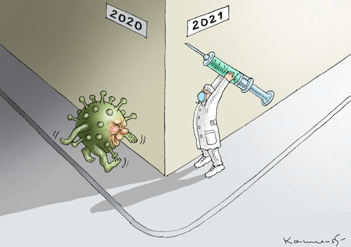 Cartoon: IMPFSTOFFATTACKE (medium) by marian kamensky tagged coronavirus,epidemie,gesundheit,panik,stillegung,george,floyd,twittertrump,pandemie,weihnachten,santa,klaus,coronavirus,epidemie,gesundheit,panik,stillegung,george,floyd,twittertrump,pandemie,weihnachten,santa,klaus