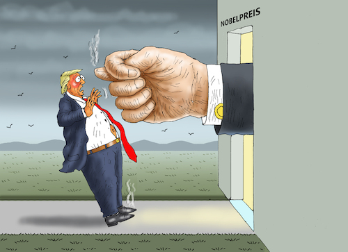 Cartoon: KEINEN FRIEDENSNOBELPREIS (medium) by marian kamensky tagged keinen,friedensnobelpreis,trump,keinen,friedensnobelpreis,trump