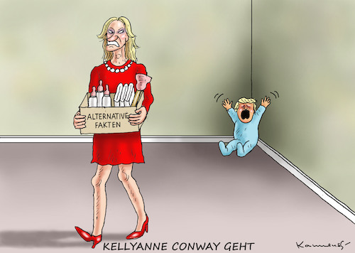Cartoon: KELLYANNE CONWAY GEHT (medium) by marian kamensky tagged us,wahlen,joe,biden,trump,corona,us,wahlen,joe,biden,trump,corona