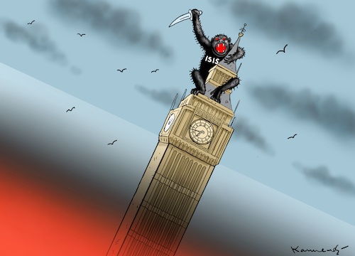 Cartoon: LONDON ATTACK (medium) by marian kamensky tagged terror,attack,in,london,terror,attack,in,london