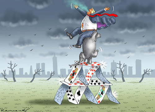 Cartoon: MAGA KARTENHAUS (medium) by marian kamensky tagged minneapolis,ice,trump,renee,nicole,good,alex,jeffrey,pretti,bovino,minneapolis,ice,trump,renee,nicole,good,alex,jeffrey,pretti,bovino