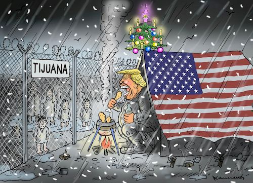 Cartoon: MERRY CHRISTMAS CARAVAN ! (medium) by marian kamensky tagged obama,trump,präsidentenwahlen,usa,baba,vanga,republikaner,inauguration,demokraten,wikileaks,faschismus,jamal,khashoggi,karawane,tijuane,mexico,obama,trump,präsidentenwahlen,usa,baba,vanga,republikaner,inauguration,demokraten,wikileaks,faschismus,jamal,khashoggi,karawane,tijuane,mexico