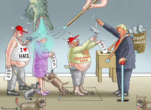 Cartoon: MIDTERMS 2026 (medium) by marian kamensky tagged midterms,2026,midterms,2026