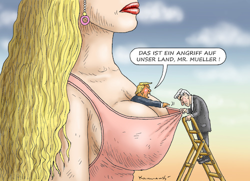 Cartoon: MUELLER GREIFT DAS LAND AN (medium) by marian kamensky tagged trump,scandal,stephanie,clifford,stormy,daniels,corruption,trump,porn,scandal,sex,stephanie,clifford,stormy,daniels,corruption