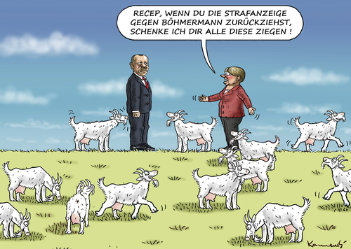 Cartoon: NEUER TÜRKEI DEAL (medium) by marian kamensky tagged böhmermann,erdogan,merkel,satire,zdf,böhmermann,erdogan,merkel,satire,zdf