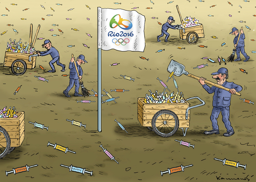 Cartoon: Olympia in Rio 2016 (medium) by marian kamensky tagged rio,2016,zika,virus,olympische,spiele,doping,putin,rio,2016,zika,virus,olympische,spiele,doping,putin