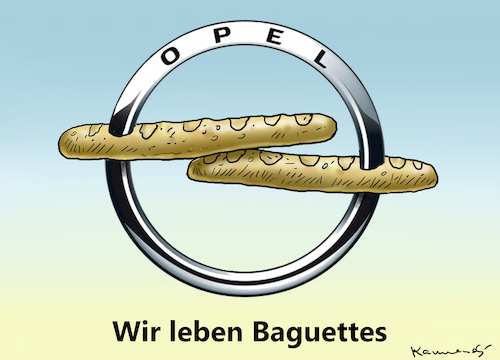 Cartoon: Opel an Peugeot (medium) by marian kamensky tagged opel,an,peugeot,general,motors,opel,an,peugeot,general,motors