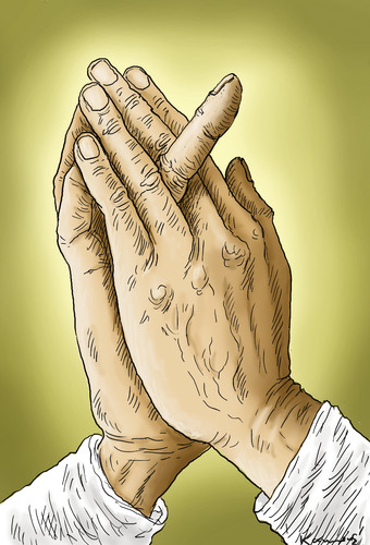 Cartoon: Ora et labora in pastor hora (medium) by marian kamensky tagged sey,als,religion,beten,und,arbeiten,kirche,religion,beten,kirche