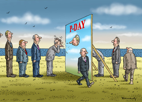 Cartoon: P Day (medium) by marian kamensky tagged demokratie,janukowitsch,ukraine,klitsccko,vitali,putinversteher,schmidt,helmut,timoschenko,bürgerkrieg,gewalt,donezk,putin,normandie,day,vitali,klitsccko,ukraine,janukowitsch,demokratie,gewalt,bürgerkrieg,timoschenko,helmut,schmidt,putinversteher,day,normandie,putin,donezk