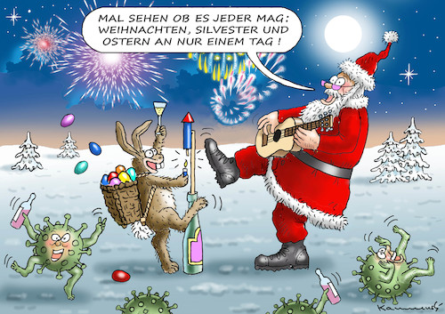 Cartoon: PANDEMIENOTLÖSUNG (medium) by marian kamensky tagged coronavirus,epidemie,gesundheit,panik,stillegung,george,floyd,twittertrump,pandemie,weihnachten,santa,klaus,coronavirus,epidemie,gesundheit,panik,stillegung,george,floyd,twittertrump,pandemie,weihnachten,santa,klaus