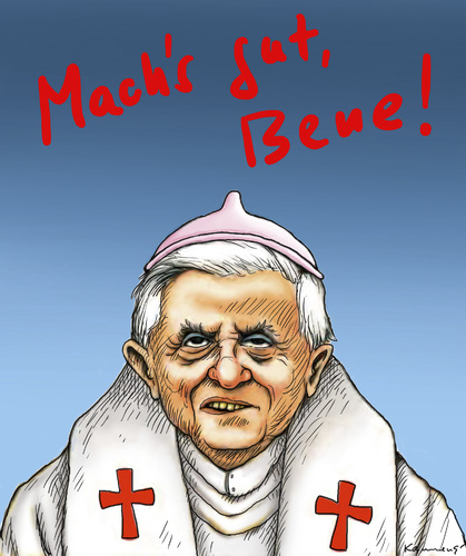 Cartoon: Papst (medium) by marian kamensky tagged papstrücktritt,benedikt,vatikan,katholische,kirche,papstrücktritt,benedikt,vatikan,katholische,kirche