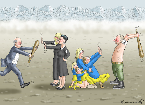 Cartoon: PAZIFISTENTANTEN (medium) by marian kamensky tagged schwarzer,wagenknecht,putin,ukraine,schwarzer,wagenknecht,putin,ukraine