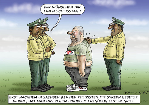 Cartoon: PEGIDA FEST IM GRIFF (medium) by marian kamensky tagged dresden,pegida,bayern,seehofer,föüchtlinge,sichere,herkunftsländer,dresden,pegida,bayern,seehofer,föüchtlinge,sichere,herkunftsländer