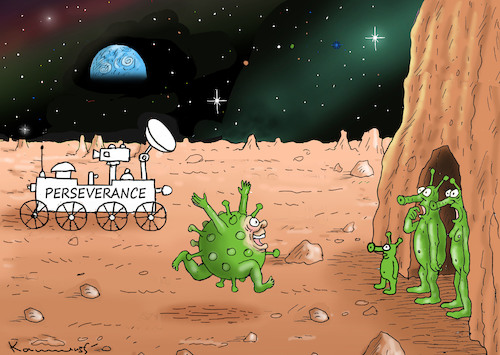 Cartoon: PERSEVERANCE (medium) by marian kamensky tagged nasa,auf,dem,mars,perseverance,nasa,auf,dem,mars,perseverance