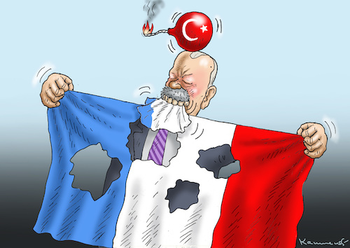 Cartoon: PSYCHOMORDOGAN (medium) by marian kamensky tagged samuel,paty,erdogan,islamismus,terror,türkei,frankreich,samuel,paty,erdogan,islamismus,terror,türkei,frankreich