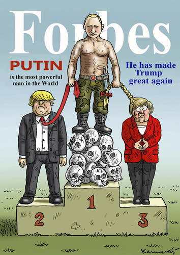 Cartoon: PUTIN AND THE FORBES MAGAZINE (medium) by marian kamensky tagged putin,and,the,forbes,magazine,putin,and,the,forbes,magazine