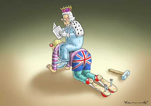 Cartoon: QUEEN S SPEECH (medium) by marian kamensky tagged brexit,theresa,may,england,eu,schottland,weicher,wahlen,boris,johnson,nigel,farage,ostern,seidenstrasse,xi,jinping,referendum,trump,monsanto,bayer,glyphosa,strafzölle,brexit,theresa,may,england,eu,schottland,weicher,wahlen,boris,johnson,nigel,farage,ostern,seidenstrasse,xi,jinping,referendum,trump,monsanto,bayer,glyphosa,strafzölle