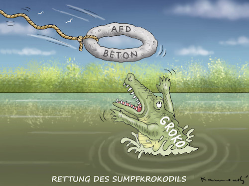 Cartoon: RETTUNG DES SUMPFKROKODILS (medium) by marian kamensky tagged merkel,seehofer,unionskrise,csu,cdu,flüchtlinge,kontrollzentren,für,salvini,defizit,plastiktütenverbot,groko,klimapaket,merkel,seehofer,unionskrise,csu,cdu,flüchtlinge,kontrollzentren,für,salvini,defizit,plastiktütenverbot,groko,klimapaket