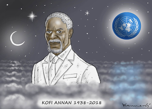 Cartoon: RIP KOFI ANNAN ! (medium) by marian kamensky tagged kofi,annan,frieden,nobelpreis,uno,kofi,annan,frieden,nobelpreis,uno