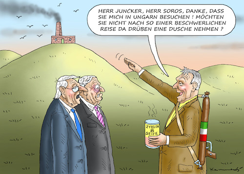 Cartoon: SALAMI-MULATSCHAK MIT ORBAN (medium) by marian kamensky tagged kkk,monarchie,babis,strache,kurz,orban,kopftuchverbot,populismus,kazsynski,ungarn,pressefreiheit,juncker,soros,kkk,monarchie,babis,strache,kurz,orban,kopftuchverbot,populismus,kazsynski,ungarn,pressefreiheit,juncker,soros