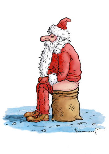 Cartoon: Santa Claus (medium) by marian kamensky tagged humor,weihnachten,weihnachtsmann,feiertag,tradition,kultur,religion,toilette,bad,wc