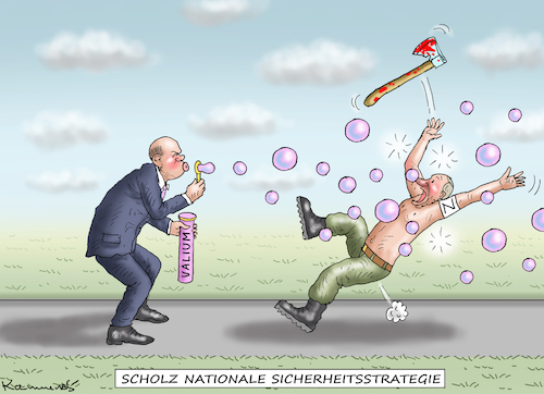 Cartoon: SCHOLZ NATIONALE SICHERHEITSSTRA (medium) by marian kamensky tagged scholz,nationale,sicherheitsstrategie,scholz,nationale,sicherheitsstrategie