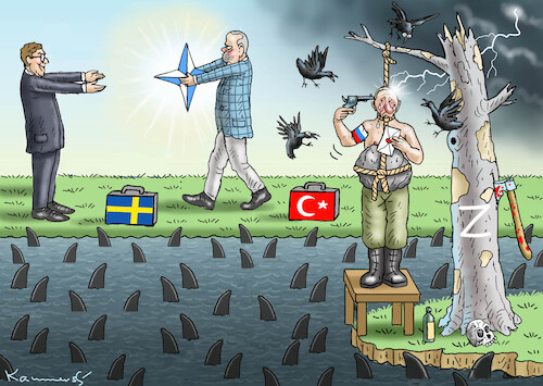 Cartoon: SCHWEDENS NATO-BEITRITT (medium) by marian kamensky tagged schwedens,nato,beitritt,schwedens,nato,beitritt
