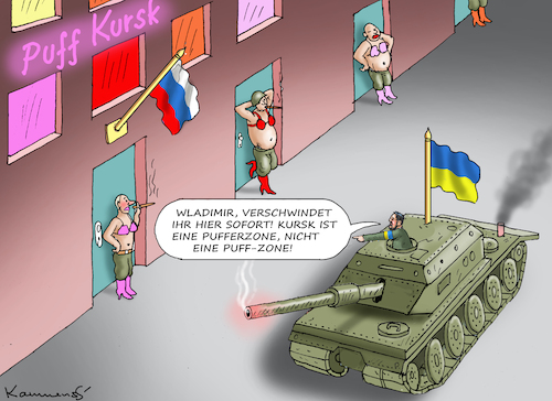 Cartoon: SELENSKYJ IN KURSK (medium) by marian kamensky tagged selenskyj,in,kursk,pufferzone,selenskyj,in,kursk,pufferzone