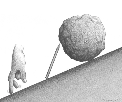 Cartoon: Sisyphus-Artist (medium) by marian kamensky tagged humor,zeichner,zeichnung,zeichnen,kreativität,künstler