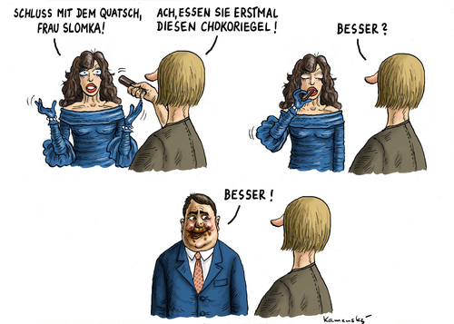 Cartoon: Slomka und Diva Gabriel (medium) by marian kamensky tagged siegmar,gabriel,marielle,slomka,zdf,interview,spd,siegmar,gabriel,marielle,slomka,zdf,interview,spd