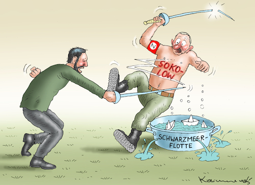 Cartoon: SOKOLOW IST DANN MAL WEG (medium) by marian kamensky tagged sokolow,ist,dann,mal,weg,sokolow,ist,dann,mal,weg