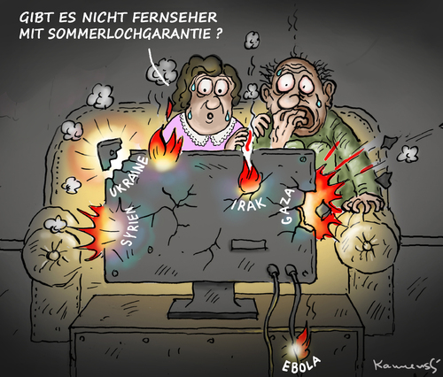 Cartoon: Sommerloch (medium) by marian kamensky tagged sommerloch,2014,irak,israel,gaza,ebola,ukraine,mh17,sommerloch,2014,irak,israel,gaza,ebola,ukraine,mh17